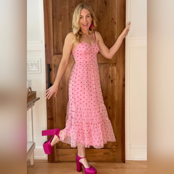 NWT Betsey Johnson pink heart dress - Picture 1 of 14